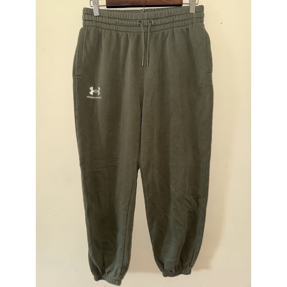 Under Armour Men's Fleece Jogger Sweatpants Medium Olive Green Cotton Blend